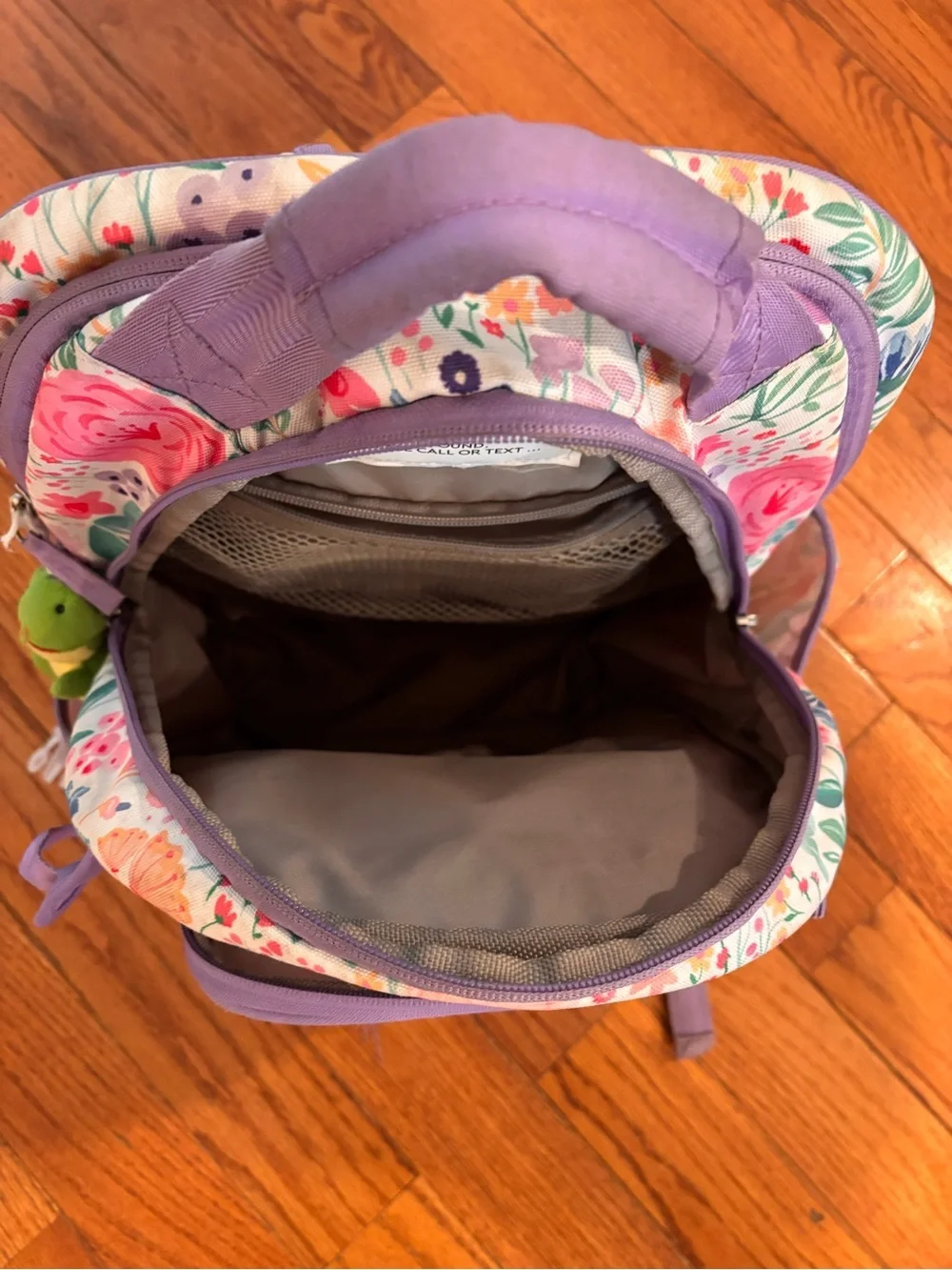 Kids Floral Purple Backpack with Padded Straps- engraved “Madison”
